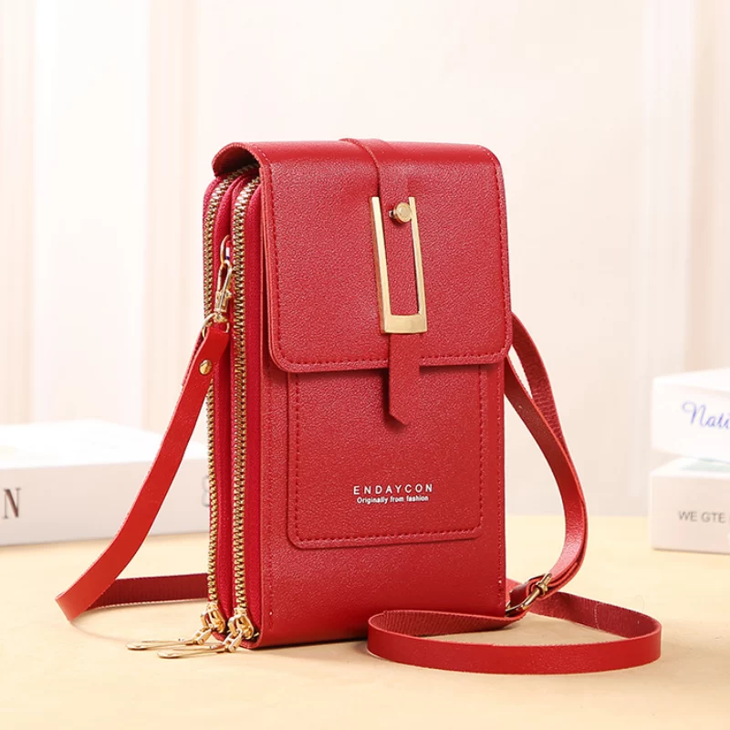 Touch Screen Cell Phone Women Bags Soft Leather Wallets Hand Purses Crossbody Bags for Women Small Handbag Cheap Women's Bags_2