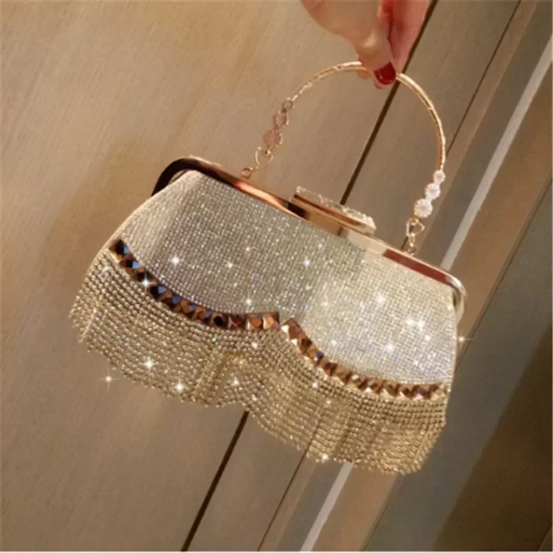 Hand for Wedding Party Banquet Diamond Clutch Bag Ladies Luxury Party Evening Bag Fashion Wedding Bridal Dress Bag_1