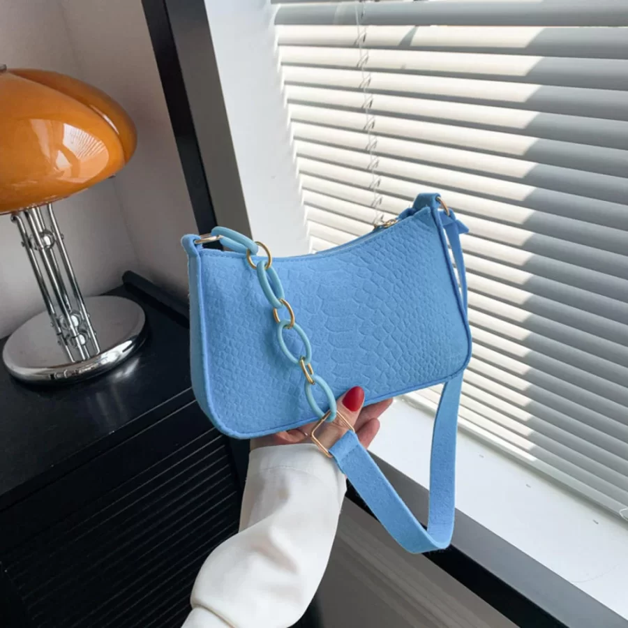 Fashion Felt Cloth Pattern Shoulder Bags For Women Small Handle Underarm Bag Clutch Luxury Solid Color Female Handbag With Purse_13