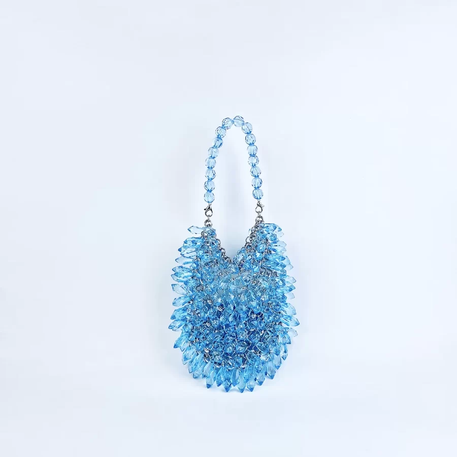 Small and Handmade Acrylic Solid Color Beads Women's Handheld Water Drop Bag Fashionable and Elegant Dinner Bag_7