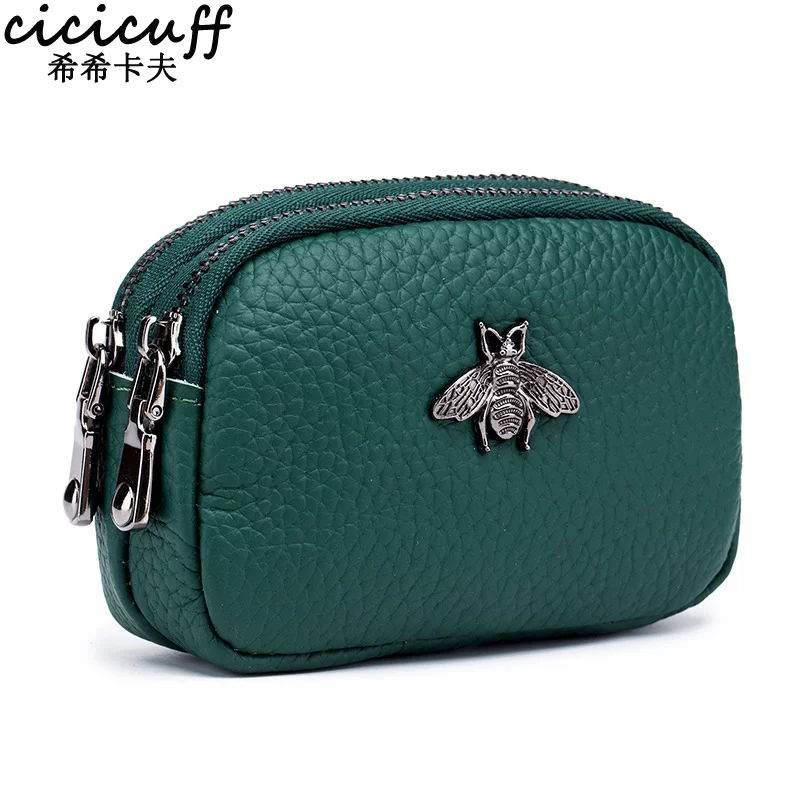 CICICUFF Women Coin Purse Genuine Leather Female Double Zipper Travel Organizer Mini Pouch Women Storage Bag Small Wallets New_1