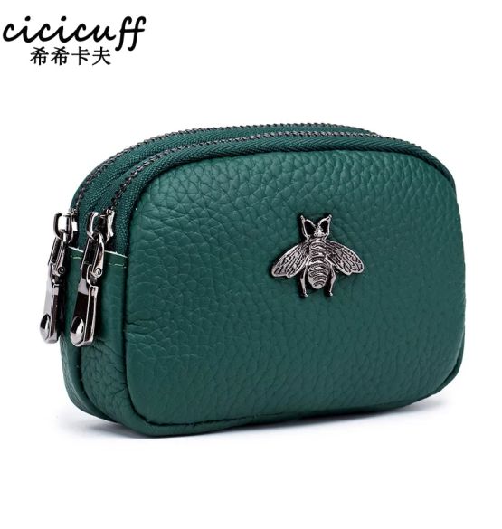 CICICUFF Women Coin Purse Genuine Leather Female Double Zipper Travel Organizer Mini Pouch Women Storage Bag Small Wallets New 1