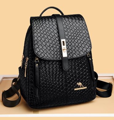 Luxury Women Leather Backpacks for Girls Sac A Dos Casual Daypack Black Vintage Backpack School Bags for Girls Mochila Rucksack