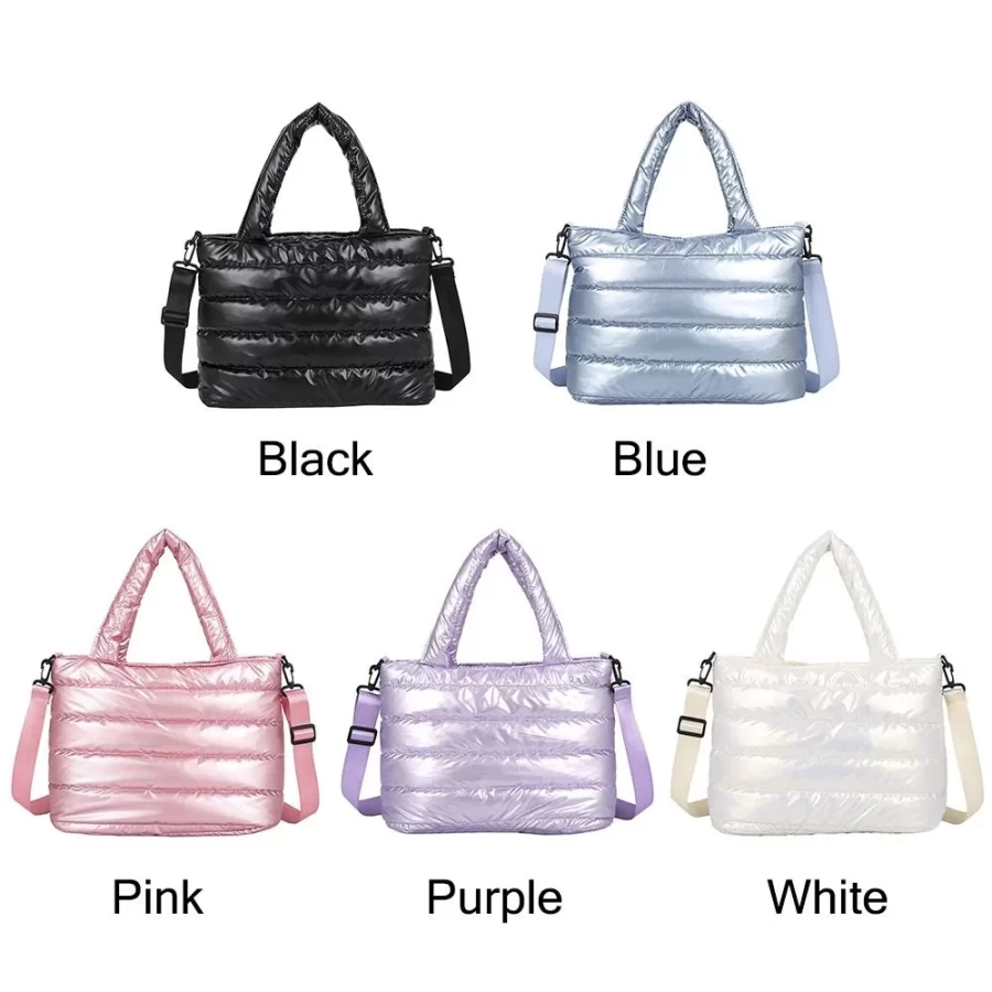 New Puffer Tote Bag for Women Quilted Puffy Handbag Lightweight Down Cotton Padded Shoulder Bag Down Padding Crossbody Handbag_6