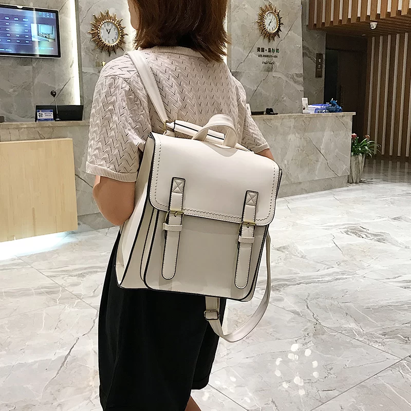 Vintage Backpack Female Pu Leather Bag Women's Backpack Fashion School Bag for Girls High Quality Leisure Shoulder Bag Sac A Dos_3