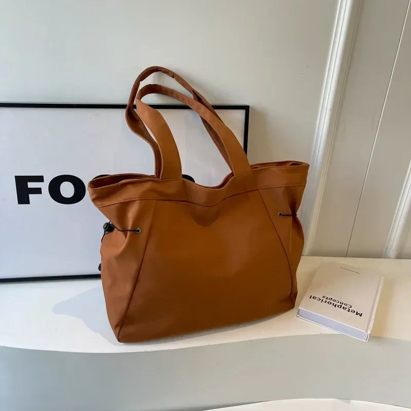 Casual Fashion Large Capacity Tote Bag Simple Travel Bag Women Large Shoulder Bag Aesthetic Handbags Drawstring Tote Handbag_11