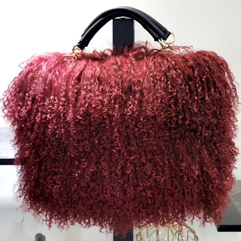 Luxury Real Fur Pearl Chain Shoulder Bag for Women Designer Purses and Handbags Women's Party Clutch Crossbody Bag High Quality_8