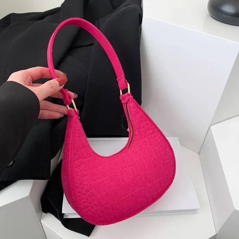 Women Top-handle Bags Autumn Winter Fashion Bag New Fashion Shoulder Bag Portable Women's Bag Bolso Mujer Handbags Felt_5