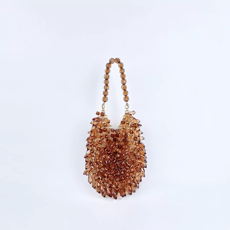 Small and Handmade Acrylic Solid Color Beads Women's Handheld Water Drop Bag Fashionable and Elegant Dinner Bag_11