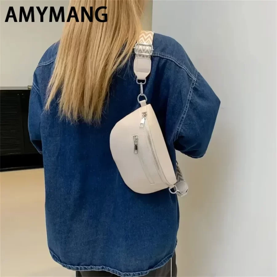 PU Leather Retro Banana Bag Women Chest Bags Waist Fanny Pack Sling Crossbody Shoulder Bag Chest Bum Belt Bag Half Moon_3