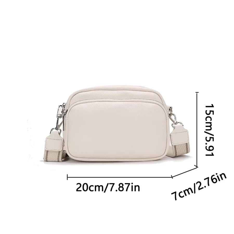 New Lychee Pattern Small Square Bag Comfortable Weaving Strap Style Wide Shoulder Strap Small Bag Single Shoulder Crossbody Bag_3