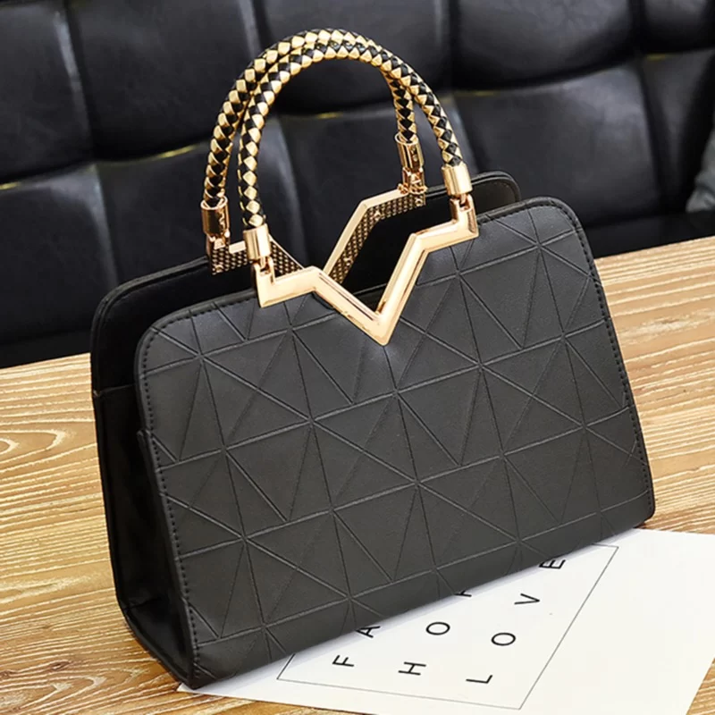 Women Handbag Patchwork Shoulder Messenger Office Work PU Leather Female Bag Ladies Luxury Handbag Fashion Elegant Shoulder Bag_2