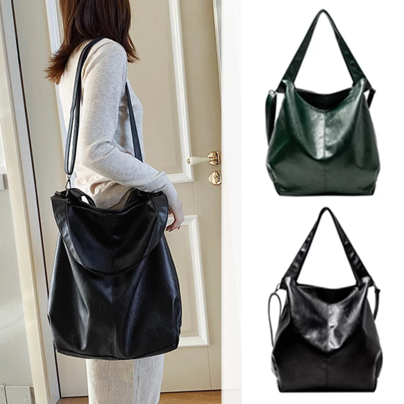 Vintage Women Hand Bag Designers Luxury Handbags Soft PU Leather Women Shoulder Tote Female Top-handle Bags Fashion Brand Bag_1