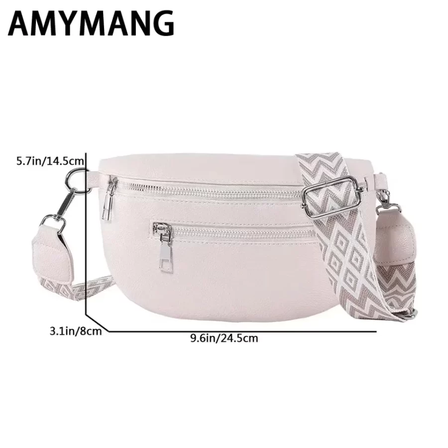 PU Leather Retro Banana Bag Women Chest Bags Waist Fanny Pack Sling Crossbody Shoulder Bag Chest Bum Belt Bag Half Moon_4