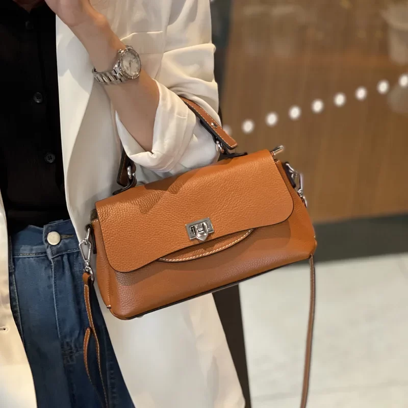 Women's Genuine Leather Handbag Ladies Casual Crossbody Small Bag Soft Cow Leather Versatile Shoulder Messenger Bag High Quality_10