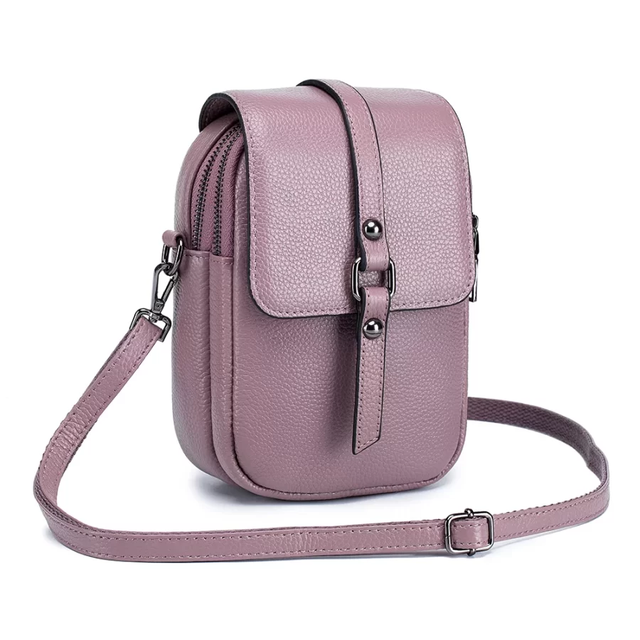 Genuine Leather Women Small Shoulder Bag Cute Crossbody Messenger Bags Female Little Soft Purse Double Zipper Pockets Handbag_10