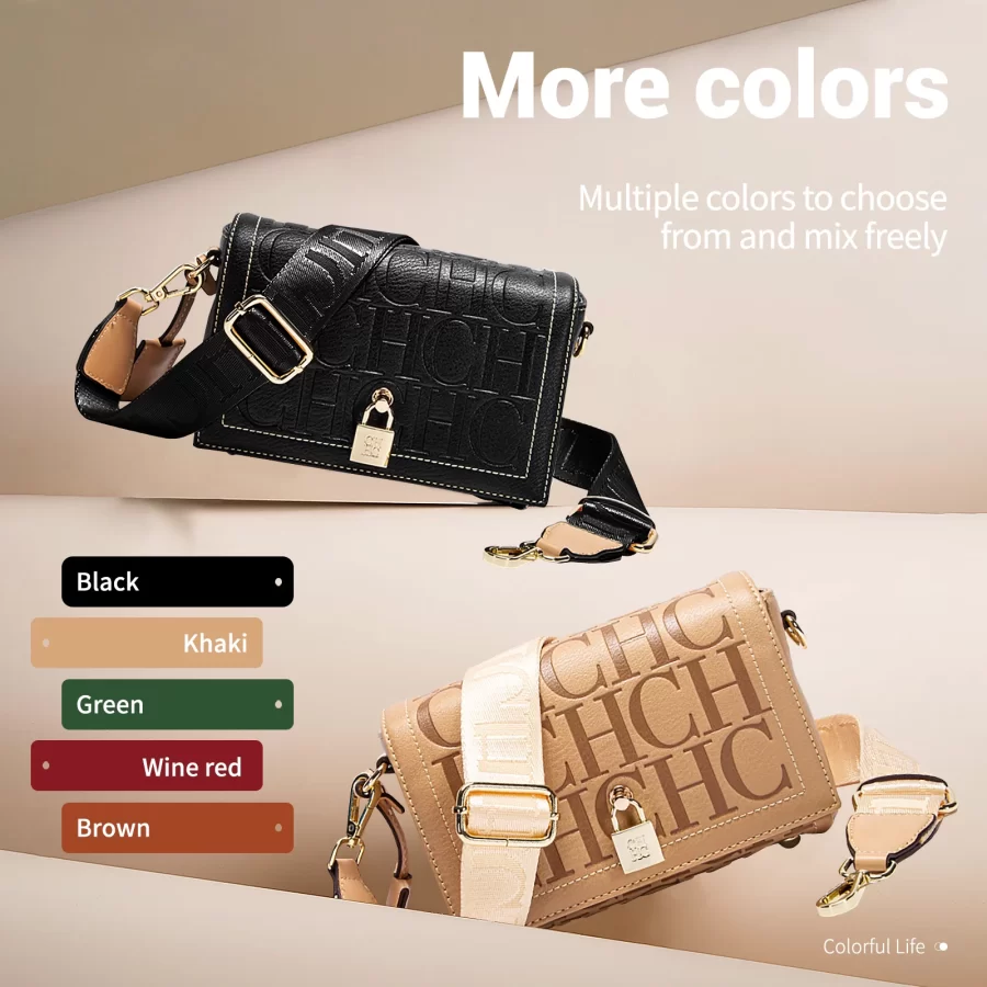 Letter Printing Design Fashion Classic Exquisite Craft Ladies Shoulder Bag PU Material Simple Women's Crossbody Bag_5