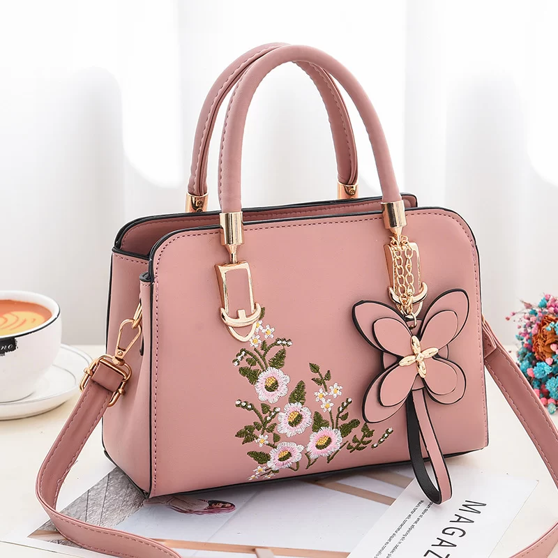 1pc New Fashion Shoulder Bag Large Capacity Soft Leather Handbag Embroidered  Crossbody_6