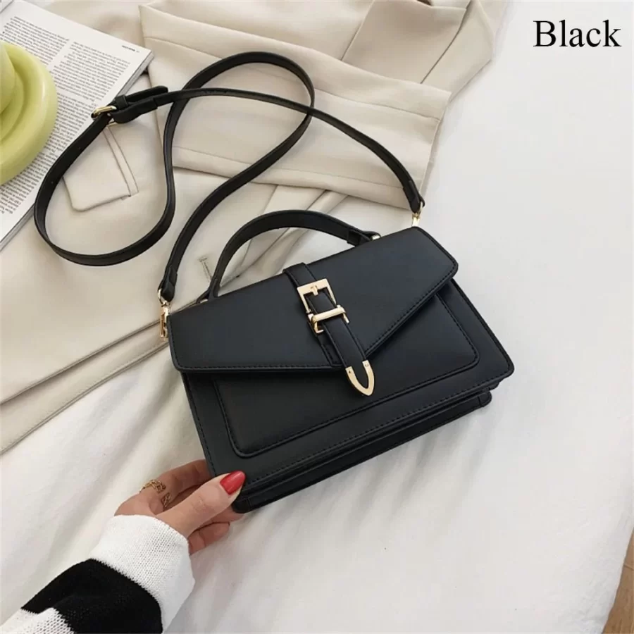 Women PU Leather Messenger Shoulder Bag Ladies Solid Color Simple Crossbody Bag Fashion Handbag Leisure Portable Sling Bag_7