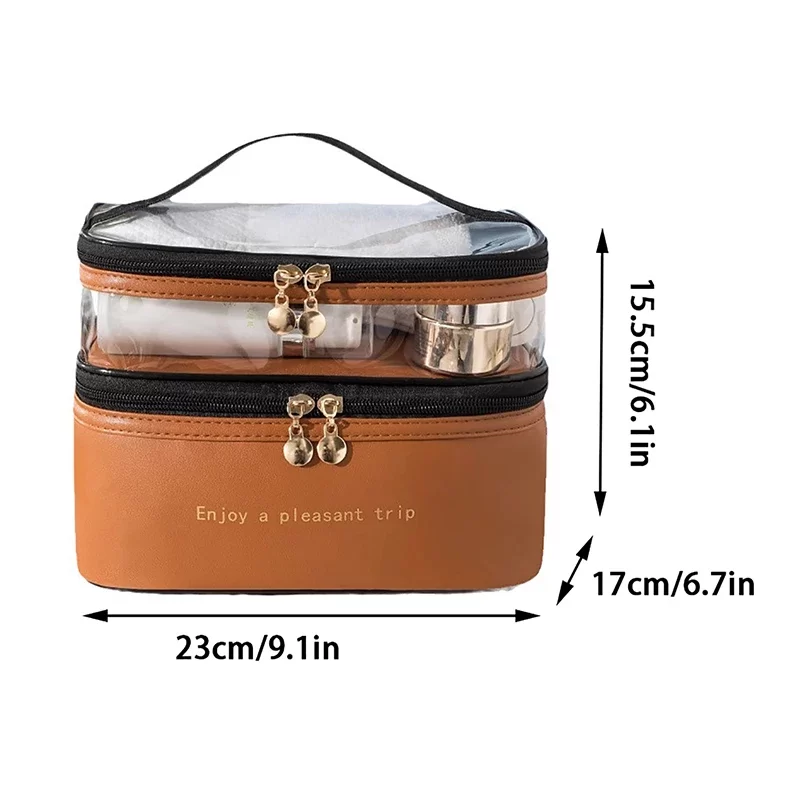 2024 Waterproof PVC Women Cosmetic Bag Portable Traveling Leather Toiletries Big Capacity Travel Makeup Organizer_6