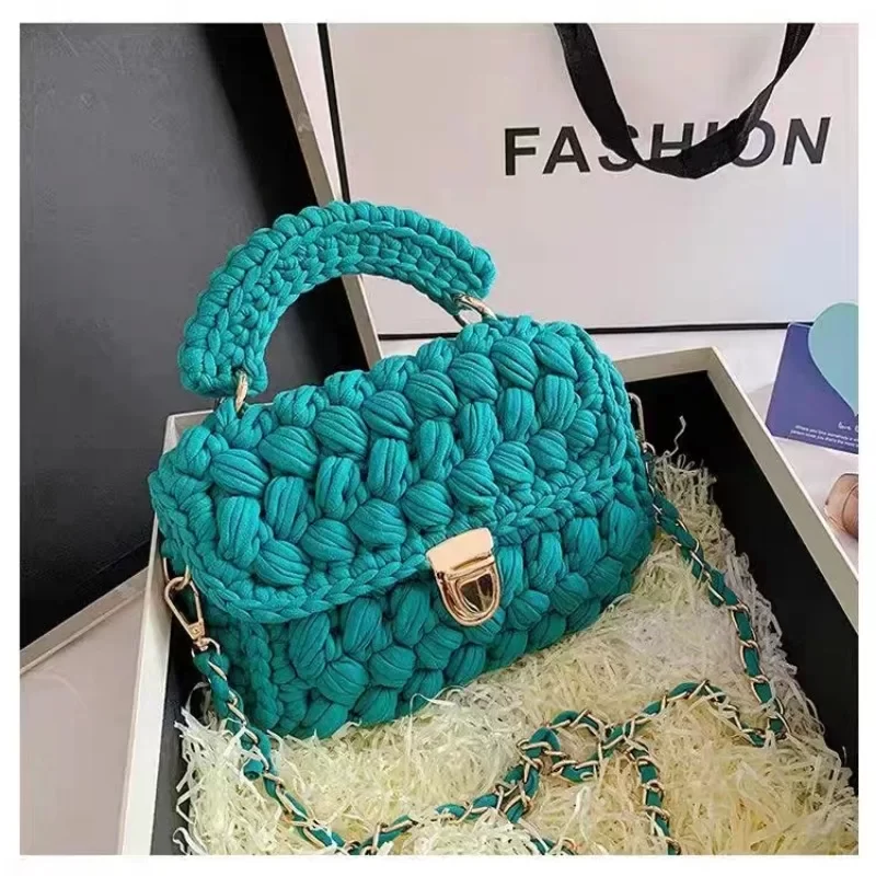 DIY Knitted Handbag Wallet Fashion Rope Woven Ladies Handbag Designer Casual Chain Shoulder Messenger Bag_6