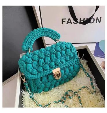 DIY Knitted Handbag Wallet Fashion Rope Woven Ladies Handbag Designer Casual Chain Shoulder Messenger Bag