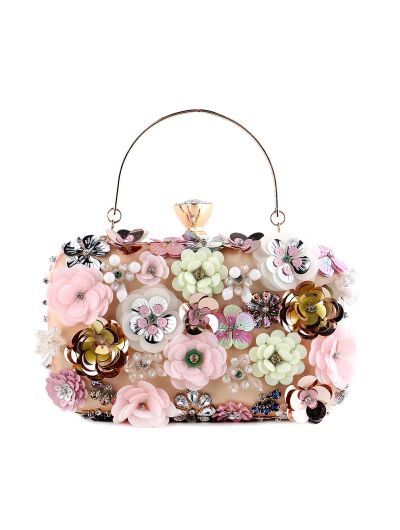 Fashion Women Bags Flower Diamonds Embroidery Small Clutch Luxury Lady Handbags Evening Bags New Arrival Chain Shoulder Purse