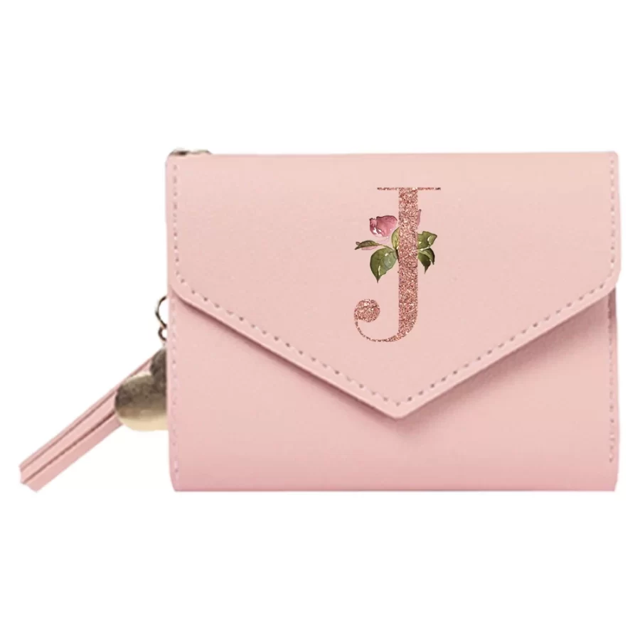 Women's Wallet Clutch Fashion Leather Short Style Purse Multi CaroSlot Coin Purse RFID Blocking Case Rose Gold Pattern_7