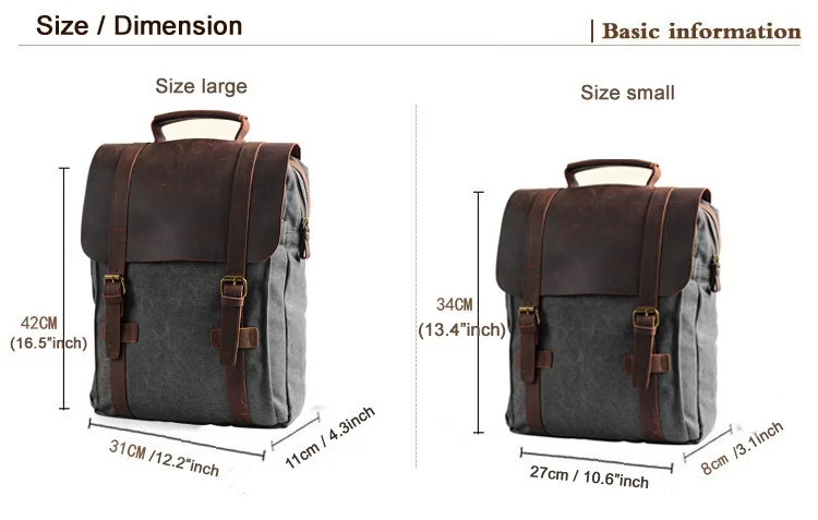 Fashion Male Backpack Leather military Canvas backpack Men backpack women school backpack school bag bagpack rucksack mochila_2