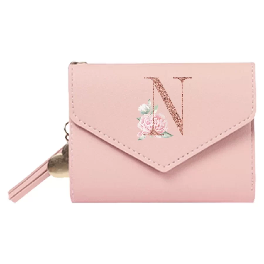 Women's Wallet Clutch Fashion Leather Short Style Purse Multi CaroSlot Coin Purse RFID Blocking Case Rose Gold Pattern_11