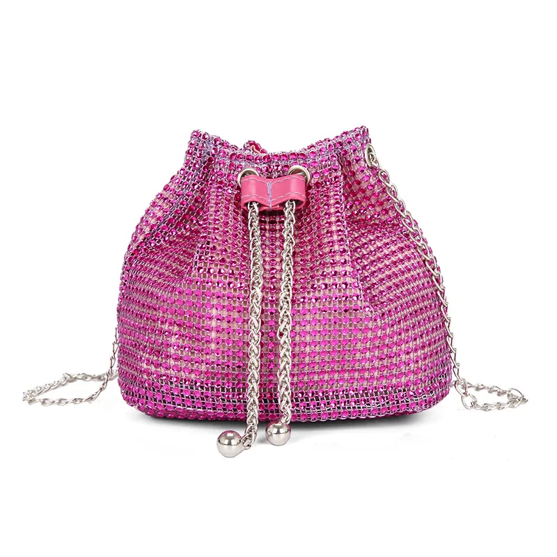 New Bag Women's New Trendy Bag Texture Net Red Diamond Shoulder Bag Fashion Chain Crossbody Bucket Bag_10