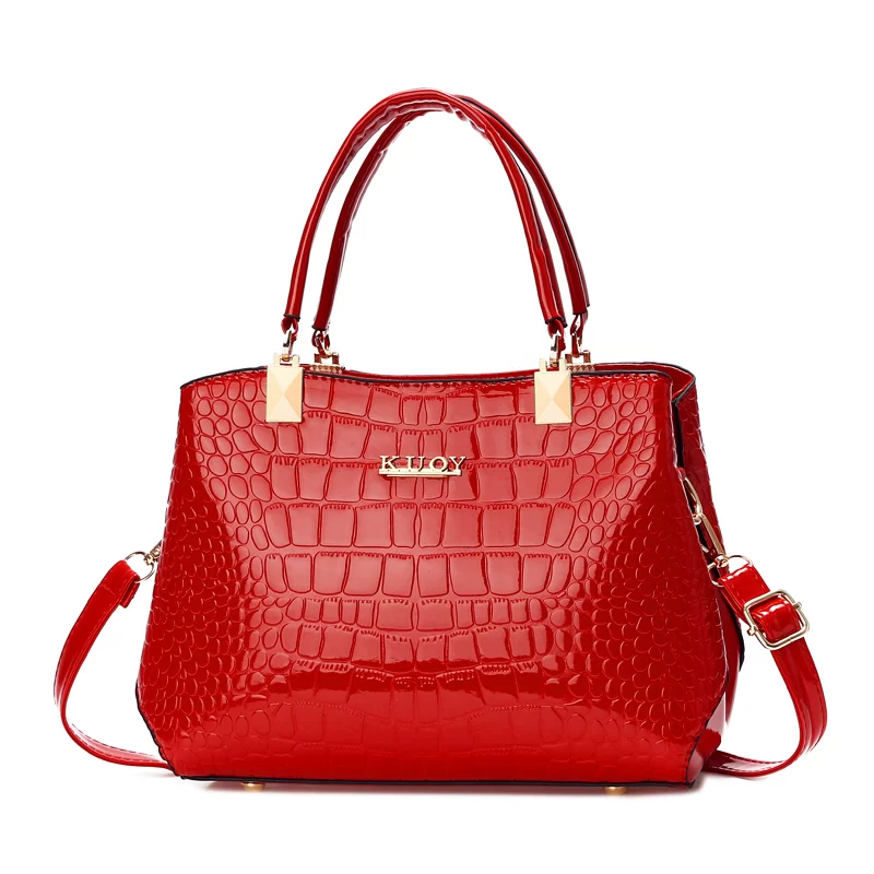 Fashionable Womens Crocodile Pattern Shoulder Bag - Stylish & Durable PU Leather Handbag with Removable Cross-body Strap for Eve_9