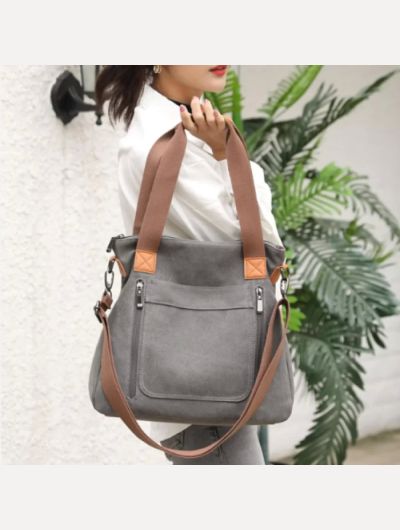 Women's Versatile Handbag Large Capacity Canvas Casual Shoulder Crossbody Bag