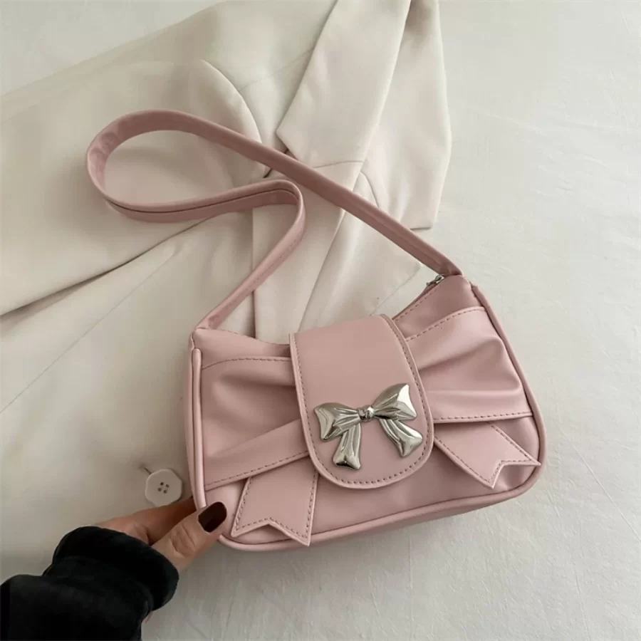 Trendy Shoulder Bag Hot Sale Casual PU Leather Totes Bag Retro Large Capacity Business Women's Bag Lady Bow Handbag Underarm Bag_12