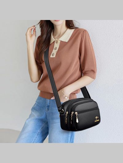 Women Bag Ladies Brand Quality PU Leather Shoulder Bags Designer New Simple Messenger Crossbody Multi-pocket Purses Mobile Phone