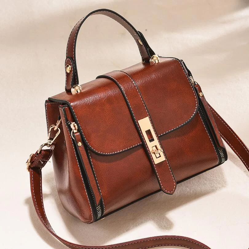 Genuine Leather Women bag Luxury Handbags Double Zipper Ladies Shoulder Bags Lock decoration Real Cowhide Handbag Bolso de mano_13