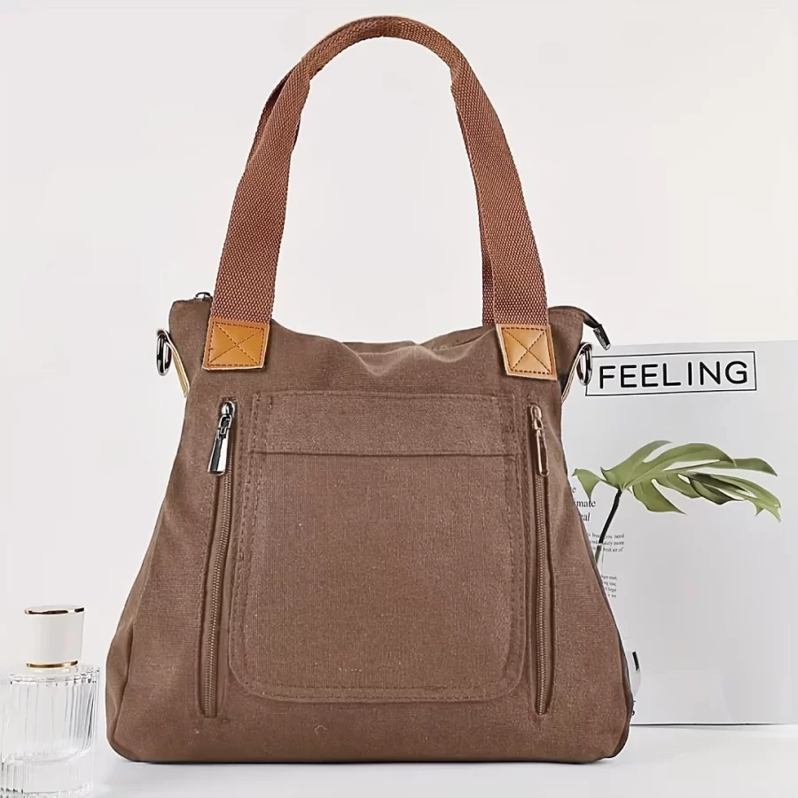 Women's Versatile Handbag Large Capacity Canvas Casual Shoulder Crossbody Bag_9