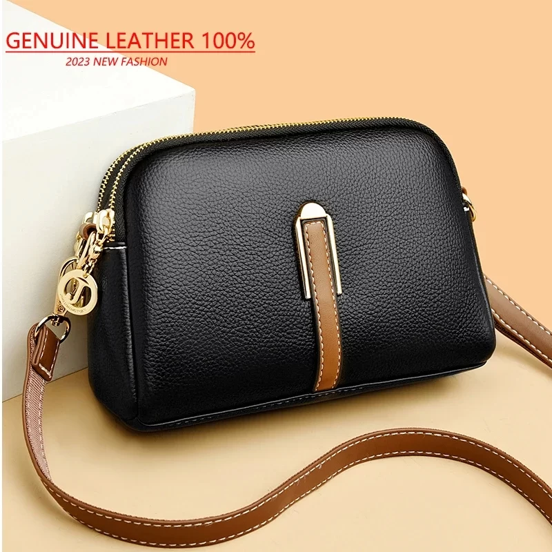 100% Genuine Leather Shoulder bag Women Handbag Designer Cowhide Flap Bag Luxury Women's Messenger Bags Crossbody Bags For Women_1