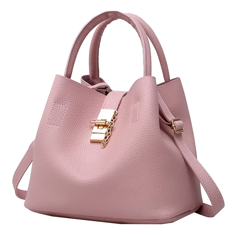 Woman Shoulder Bag Large Capacity Handbag Women Crossbody Bag Lychee Pattern PU Portable Bucket Bag Ladies Messenger Bags_8