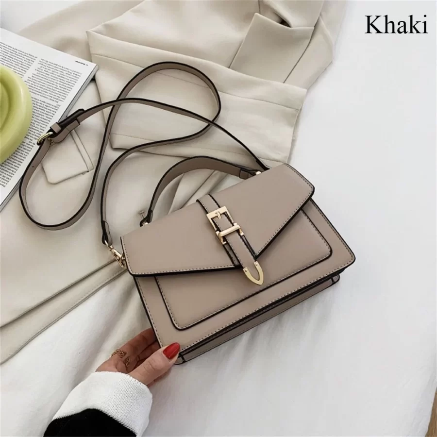 Women PU Leather Messenger Shoulder Bag Ladies Solid Color Simple Crossbody Bag Fashion Handbag Leisure Portable Sling Bag_8