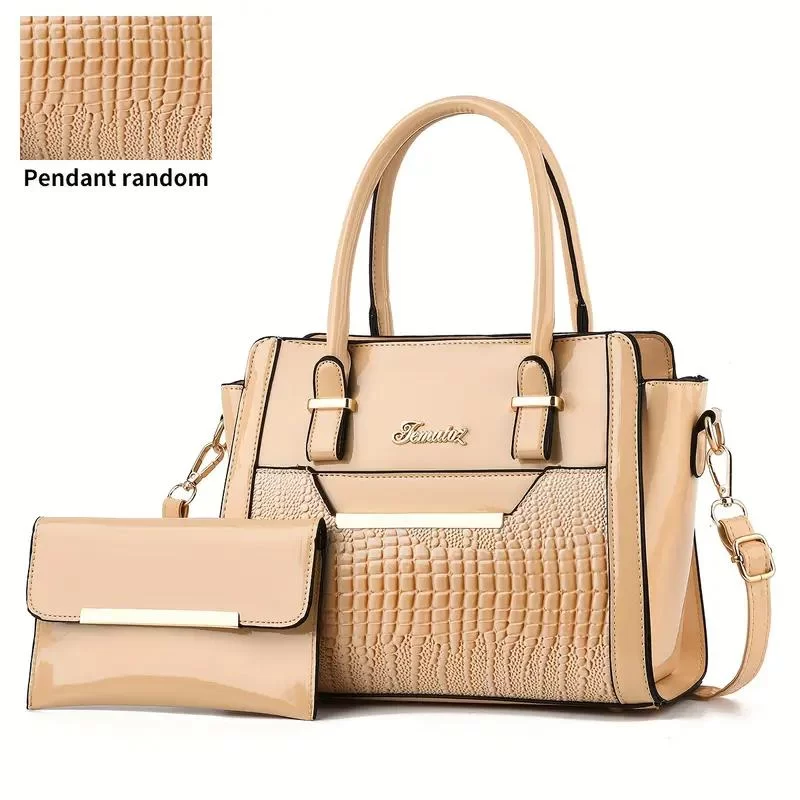 New Two-Piece Set with Large Capacity, Fashionable and Versatile Women's Bag, Simple Commuting Outing, Casual Women's Handbag, Foreign Style Women's Bag_7