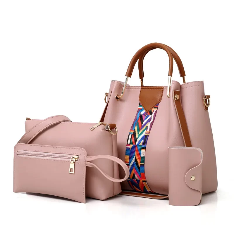 Women's Bag Luxury Handbag Large Capacity Tote 4 Pcs Ladies Bag Fashion Shoulder Bag Wallet Card Bag_9