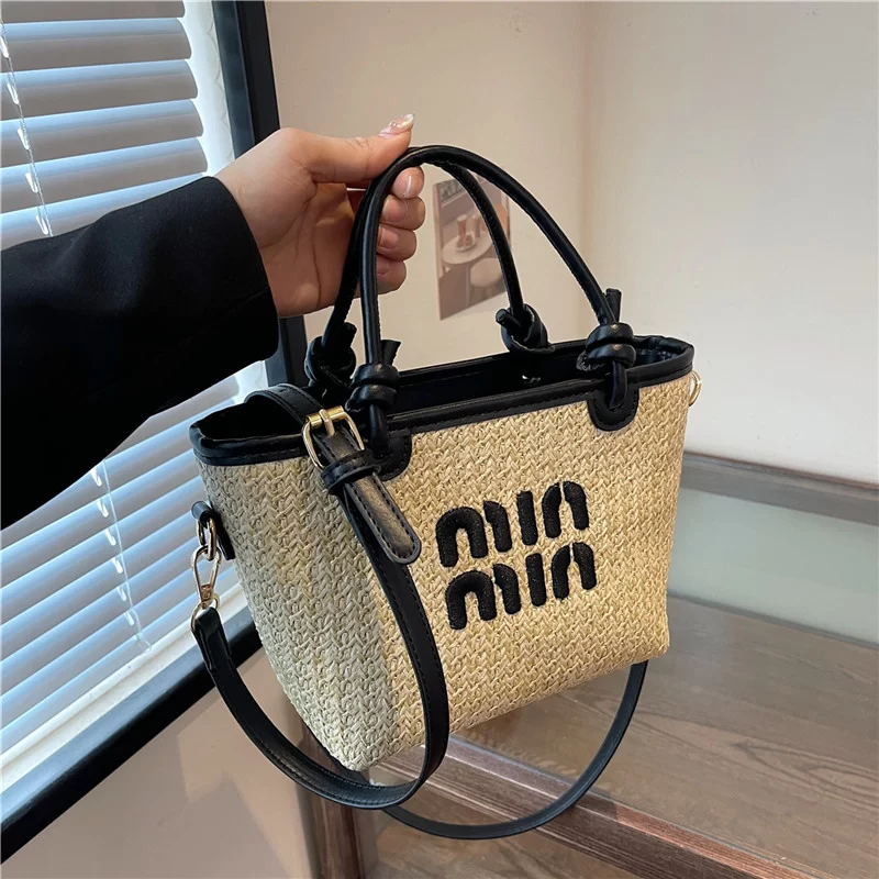 2024 Summer Beach Bag Designer Luxury Tote Shoulder Bags For Women Crossbody Messenger Square Hand Straw Bag Purse Free Shiping_5