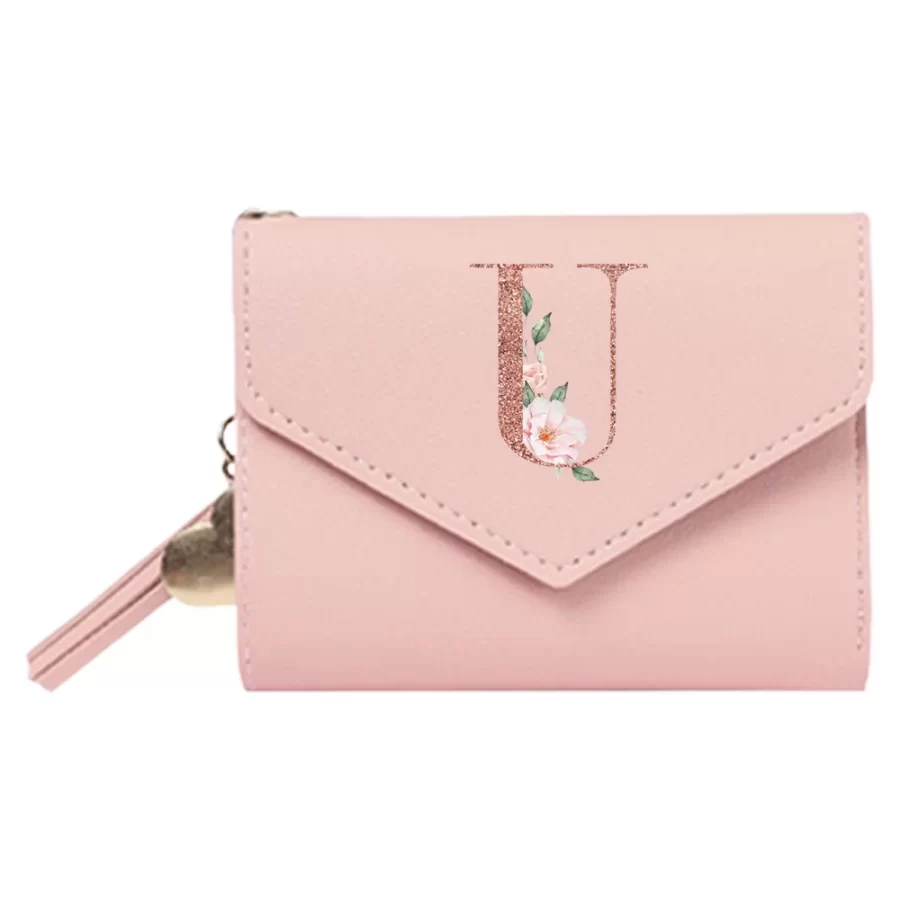 Women's Wallet Clutch Fashion Leather Short Style Purse Multi CaroSlot Coin Purse RFID Blocking Case Rose Gold Pattern_31